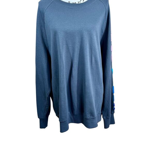 Rebellious One  gray women Good Vibes Sweatshirt Juniors size XL Casual academia - Picture 1 of 14